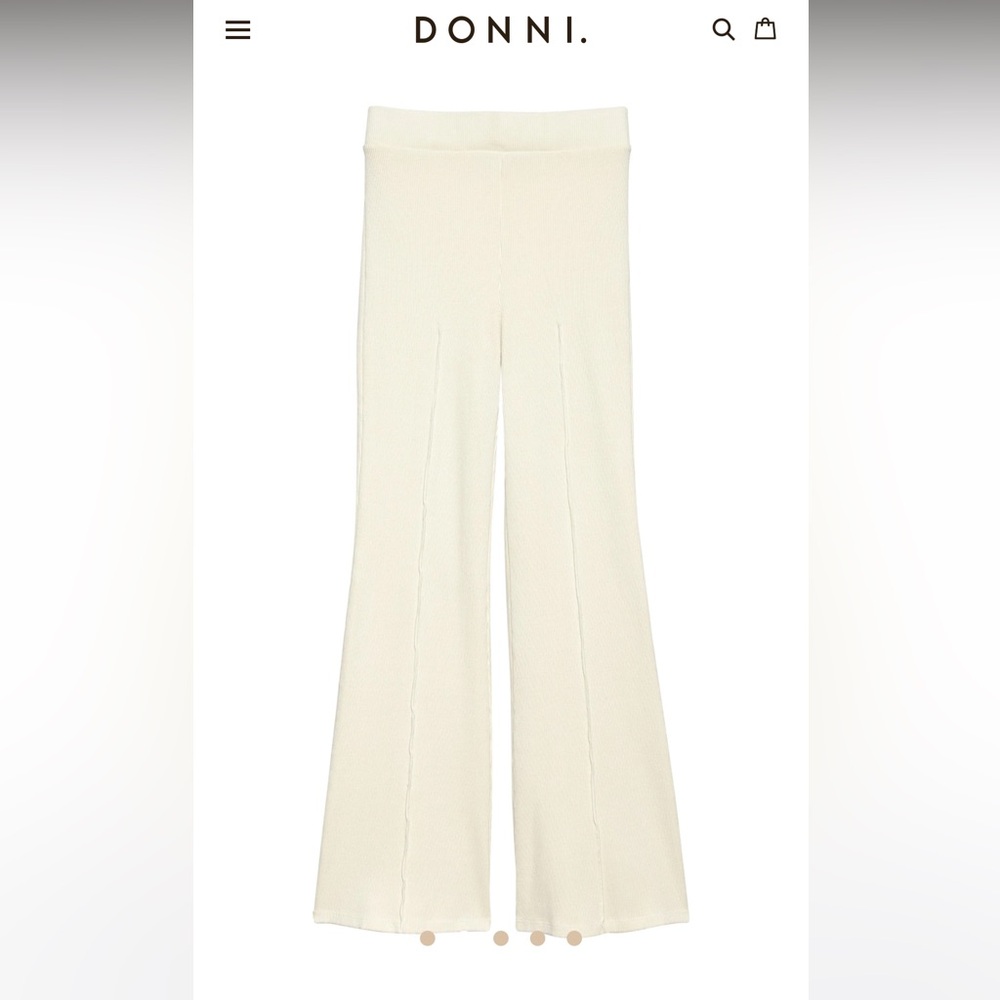 DONNI The Rib Kick Flare in Crème NWT - Picture 5 of 8